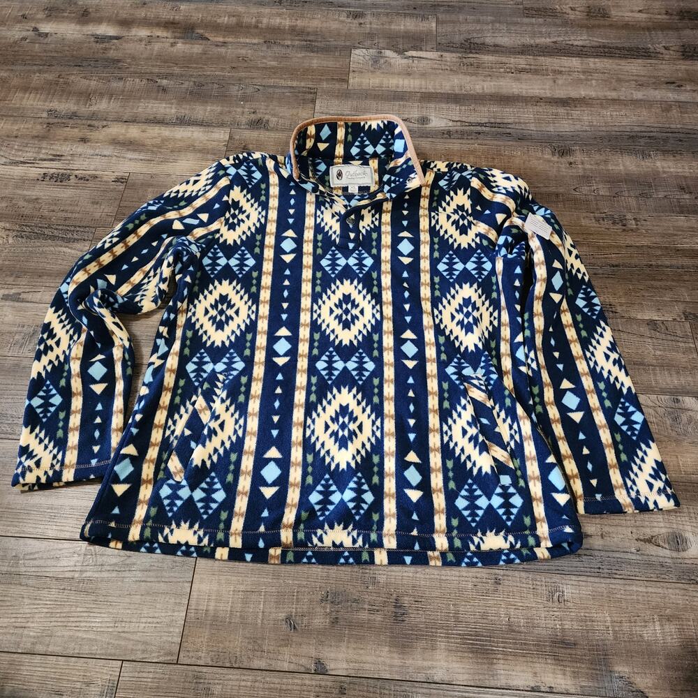 NWT Outback Trading CoFleece pullover women size XL southwestern tribal pattern